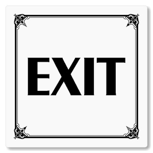 Exit, 100x100mm, bílá, Nebraska